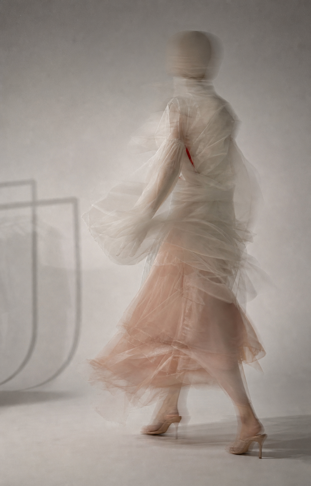 Editorial fashion silhouette with motion blur for product focus analysis
