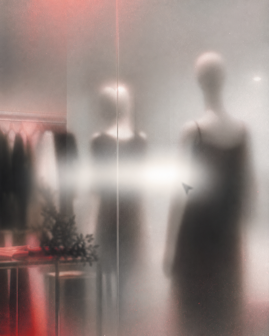Blurred glass editorial interface image
